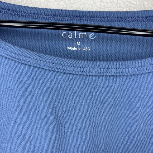 NWT Calme Women's Short Sleeve Blue Tee - Picture 3 of 3
